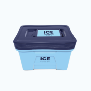 Plastic ice cooler box
